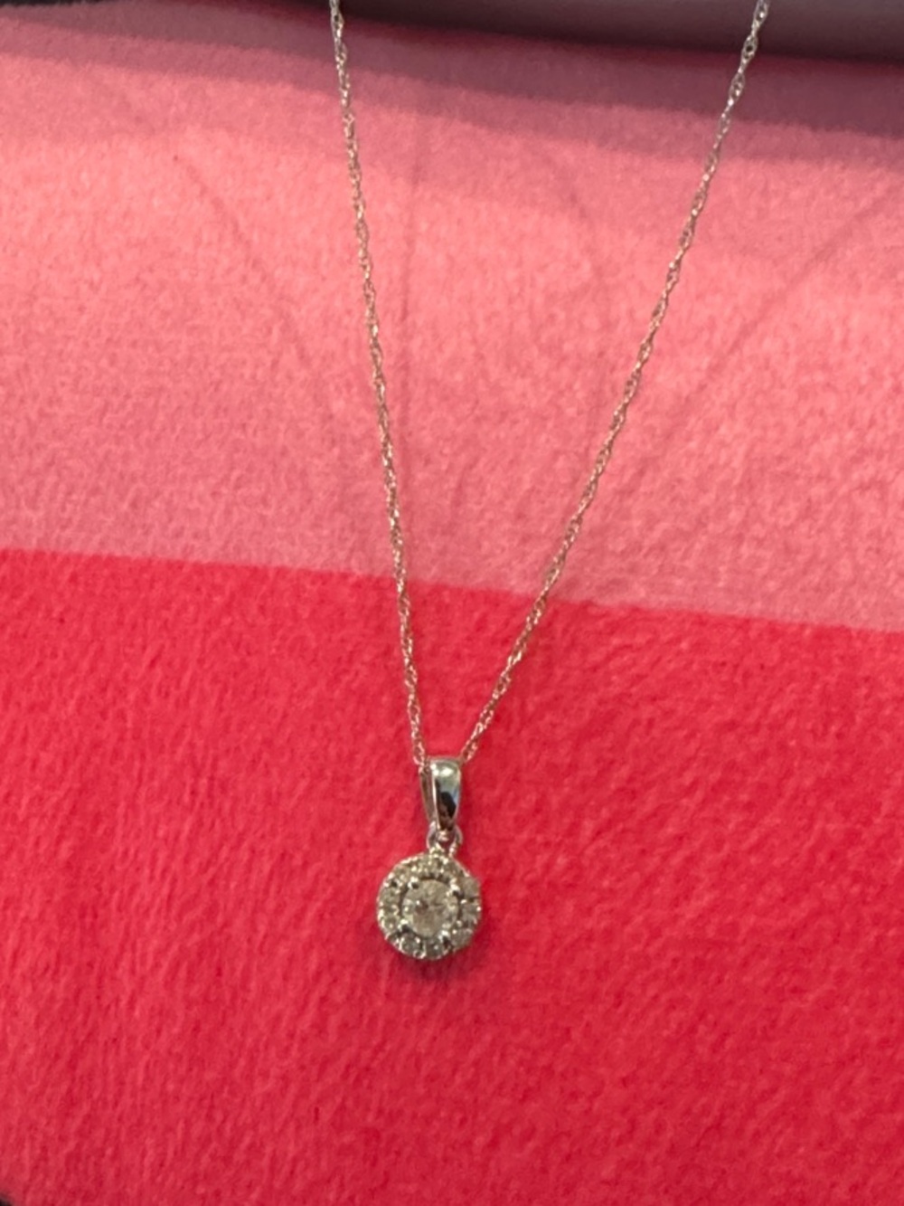 Zales 10k white gold necklace with diamond pendant
